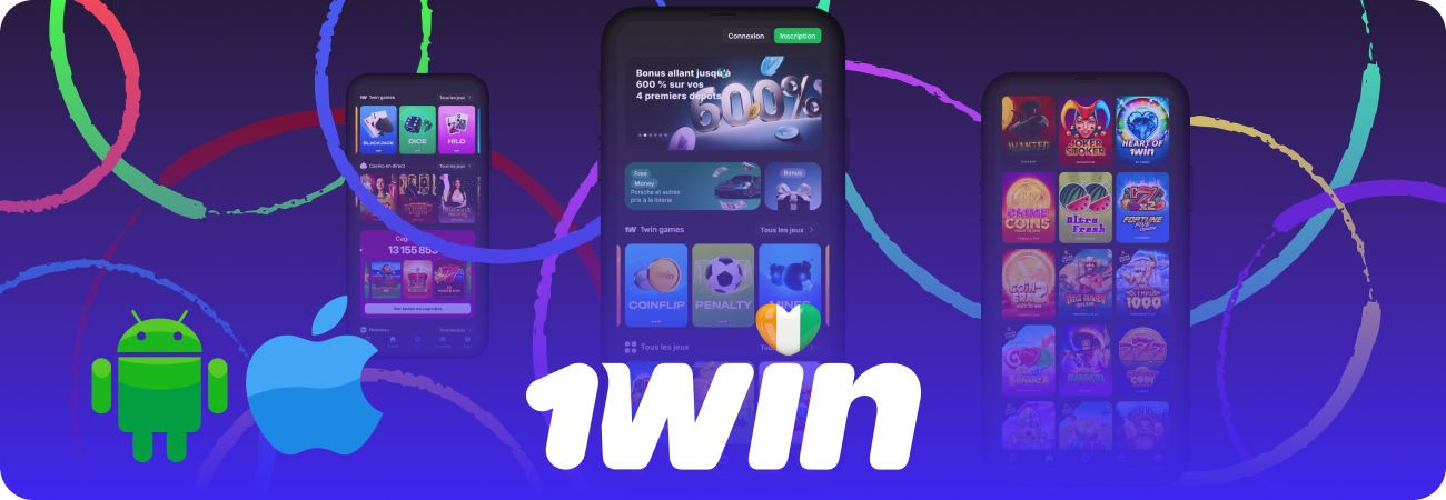 L'application 1win Côte d'Ivoire pour Android et iOS propose une interface en français, des dépôts rapides, un large choix de jeux et des bonus généreux